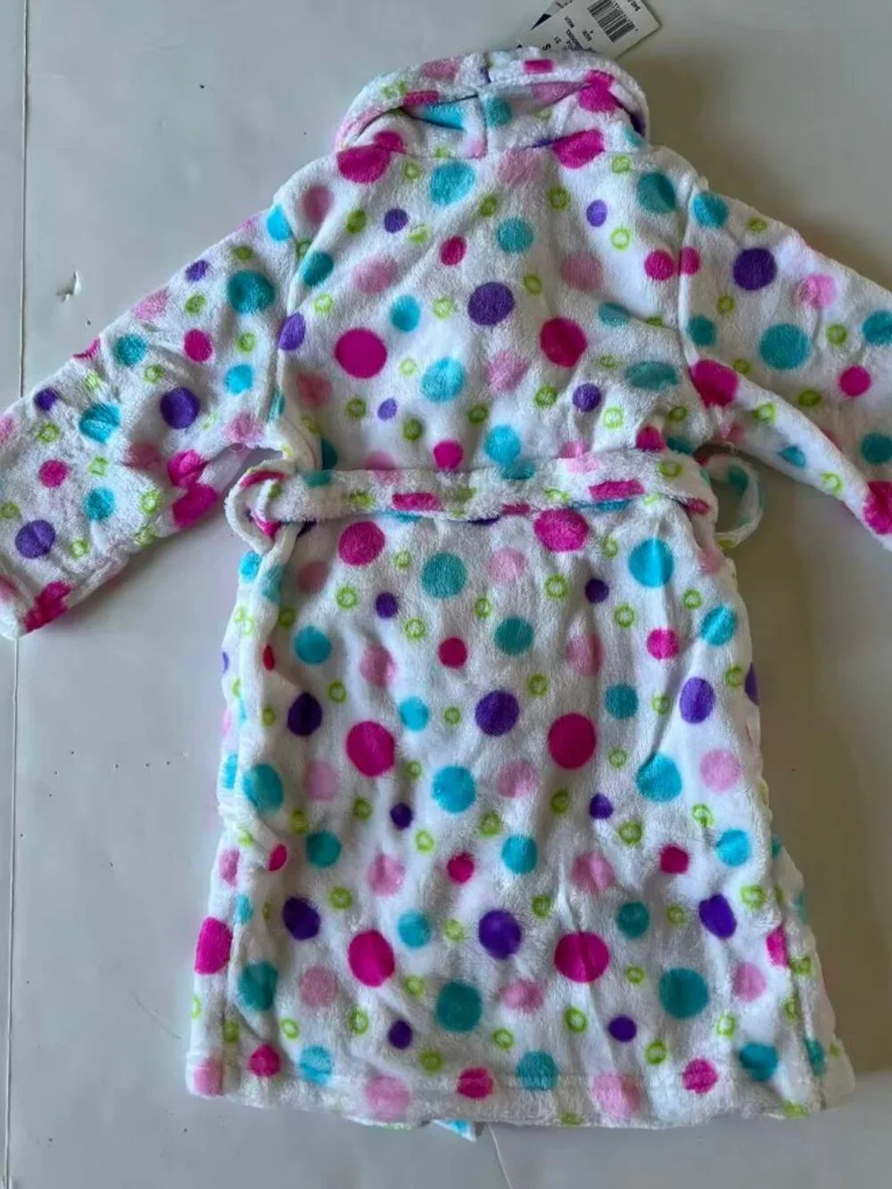 NWT Shopkins Polka Dots Fleece Bath Robe Girls Size XS Size 4